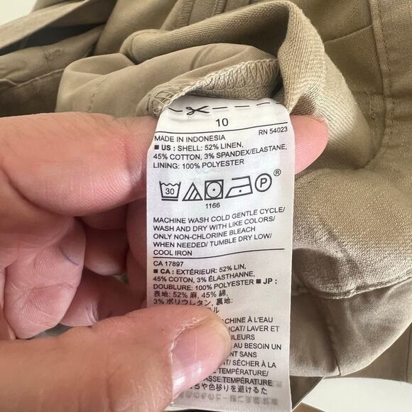 Banana Republic Factory Women's Linen Blend Safari Romper Beige Size 10 - Picture 10 of 10